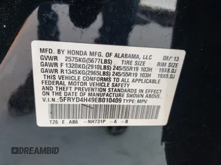 2014 Acura MDX Tech Pkg with VIN 5FRYD4H49EB010409, listed as a IAAI auction lot 41344123 with 118,066 mi miles. Bid and sale history available at carsss.com. Image 9.