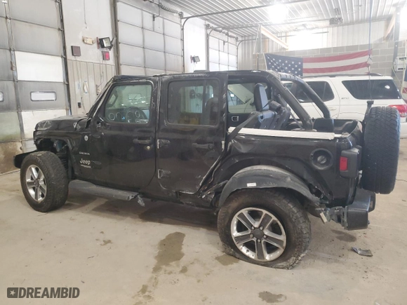 2018 Jeep Wrangler Unlimited Sahara with VIN 1C4HJXEN0JW176350, listed as a Copart auction lot 49167175 with 75,266 mi miles and Salvage Title. Bid and sale history available at carsss.com. Image 2.