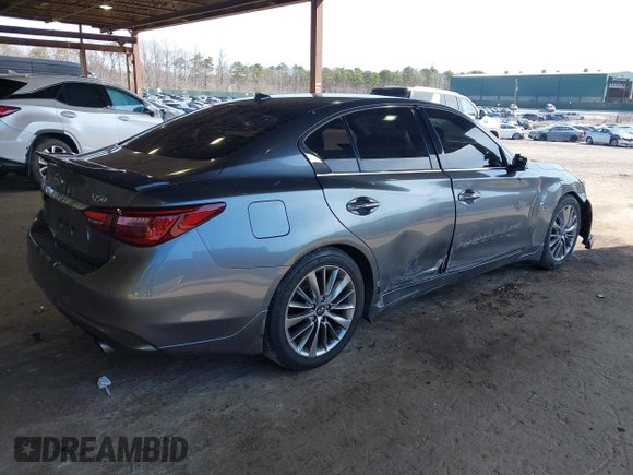 2018 Infiniti Q50 Luxe with VIN JN1EV7AP6JM363783, listed as a IAAI auction lot 42027040 with 41,020 mi miles and . Bid and sale history available at DreamBid. Image 4.