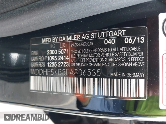 2014 Mercedes-Benz E 350 Sport with VIN WDDHF5KB3EA836535, listed as a IAAI auction lot 42087698 with 98,305 mi miles and . Bid and sale history available at DreamBid. Image 9.
