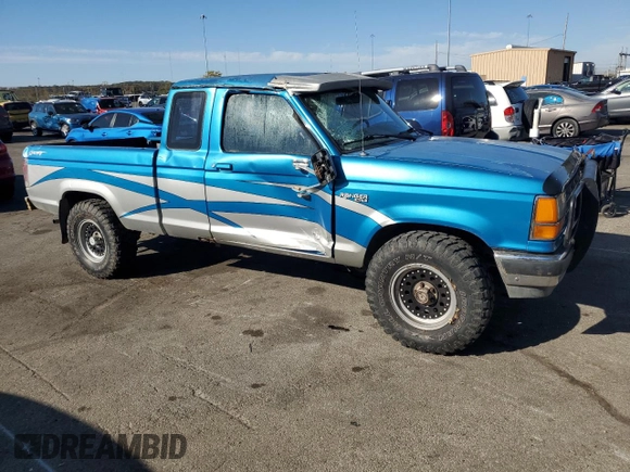 1991 Ford Ranger with VIN 1FTCR15T2MTA45652, listed as a Copart auction lot 76089874 with 90,947 mi miles and Salvage Title. Bid and sale history available at DreamBid. Image 4.