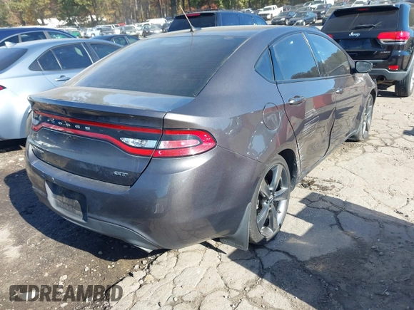 2015 Dodge Dart GT with VIN 1C3CDFEB6FD278924, listed as a IAAI auction lot 40889120 with 104,063 mi miles. Bid and sale history available at carsss.com. Image 4.