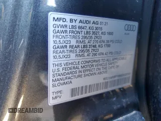 2021 Audi RS Q8 z VIN WU1ARBF10MD023141, wystawiony jako Copart lot #86108344 z przebiegiem 42 069 mil mil oraz Szkoda całkowita • Salvage title. Historia ofert i sprzedaży dostępna na DreamBid. Obrazek 14.