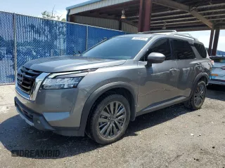 2022 Nissan Pathfinder SL with VIN 5N1DR3CBXNC243046, listed as a Copart auction lot 58554025 with 49,596 mi miles and Non repairable. Bid and sale history available at DreamBid. Image 1.