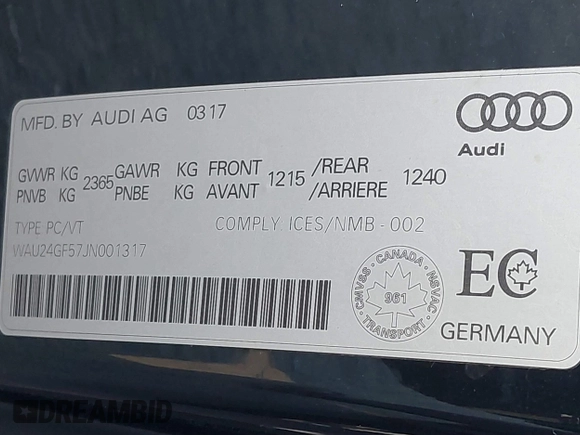 2018 Audi S5 Prestige z VIN WAU24GF57JN001317, wystawiony jako IAAI lot #41515414 z przebiegiem 55 154 mil mil oraz . Historia ofert i sprzedaży dostępna na DreamBid. Obrazek 9.