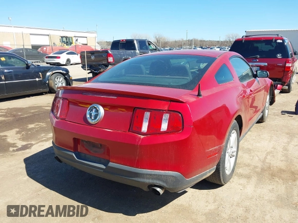 2012 Ford Mustang V6 Premium with VIN 1ZVBP8AM4C5269594, listed as a IAAI auction lot 41749935 with 195,719 mi miles. Bid and sale history available at carsss.com. Image 4.