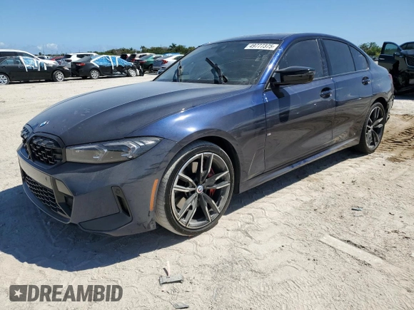 2024 BMW 3 Series M340i with VIN 3MW49FS05R8E12423, listed as a Copart auction lot 49777375 with 0 mi miles and Salvage Title. Bid and sale history available at carsss.com. Image 1.