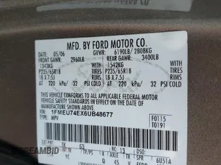 2006 Ford Explorer Eddie Bauer с VIN 1FMEU74EX6UB48677, выставлен на аукционе Copart как лот 64091645 с пробегом 157 426 миль миль и Списание • Salvage title. История ставок и продаж доступна на DreamBid. Изображение 13.