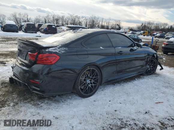2018 BMW M4 with VIN WBS4Y9C51JAA92457, listed as a Copart auction lot 87014004 with 83,423 mi miles and Salvage Title. Bid and sale history available at carsss.com. Image 3.