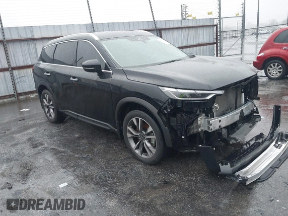 2023 Infiniti QX60 Luxe with VIN 5N1DL1FR1PC354800, listed as a IAAI auction lot 41459926 with 29,190 mi miles and . Bid and sale history available at DreamBid. Image 1.
