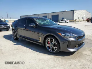 2018 Kia Stinger GT with VIN KNAE35LCXJ6040453, listed as a Copart auction lot 46859275 with 19,373 mi miles and Salvage Title. Bid and sale history available at carsss.com. Image 4.