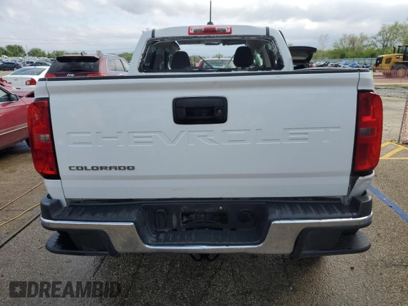 2021 Chevrolet Colorado 2WD Work Truck with VIN 1GCGSBEA3M1273469, listed as a Copart auction lot 55304825 with 46,680 mi miles and Salvage title. Bid and sale history available at DreamBid. Image 6.
