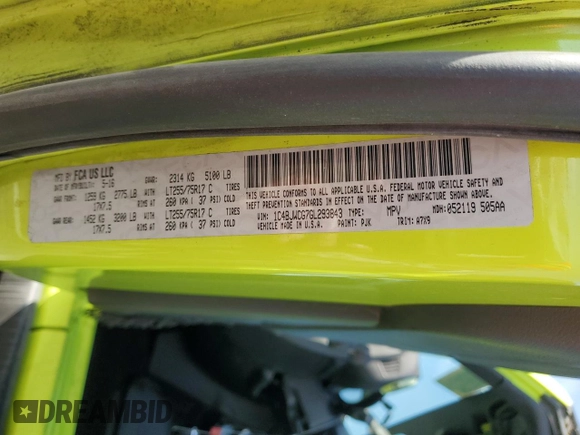 2016 Jeep Wrangler Rubicon z VIN 1C4BJWCG7GL293843, wystawiony jako Copart lot #45320315 z przebiegiem 65 432 mil mil oraz Szkoda całkowita • Salvage title. Historia ofert i sprzedaży dostępna na DreamBid. Obrazek 13.