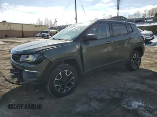 2019 Jeep Compass Trailhawk with VIN 3C4NJDDB5KT799866, listed as a Copart auction lot 46119045 with 92,027 mi miles and Salvage Title. Bid and sale history available at carsss.com. Image 1.