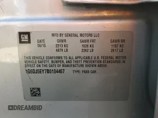 2011 Cadillac CTS Performance with VIN 1G6DJ5EY7B0104467, listed as a Copart auction lot 43811075 with 130,136 mi miles and Salvage Title. Bid and sale history available at carsss.com. Image 13.