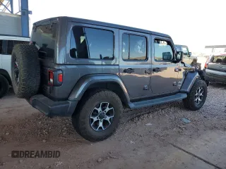 2019 Jeep Wrangler Unlimited Sahara with VIN 1C4HJXENXKW617130, listed as a Copart auction lot 47091255 with Not provided miles and Salvage title. Bid and sale history available at DreamBid. Image 3.