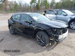 2022 Lexus UX 250h F Sport with VIN JTHR9JBH4N2062923, listed as a IAAI auction lot 42059334 with 27,967 mi miles and . Bid and sale history available at DreamBid. Image 1.