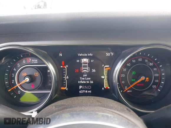 2019 Jeep Wrangler Unlimited Sahara с VIN 1C4HJXEG1KW543811, выставлен на аукционе IAAI как лот 41291234 с пробегом 63 714 миль миль и . История ставок и продаж доступна на DreamBid. Изображение 7.