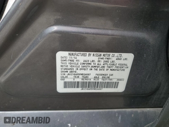 2015 Infiniti Q40 with VIN JN1CV6AR5FM524697, listed as a Copart auction lot 43938835 with 226,828 mi miles and Salvage Title. Bid and sale history available at carsss.com. Image 12.