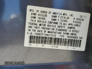 2017 Acura ILX w/Premium Pkg with VIN 19UDE2F72HA015335, listed as a Copart auction lot 54793755 with 63,474 mi miles and Salvage Title. Bid and sale history available at carsss.com. Image 13.