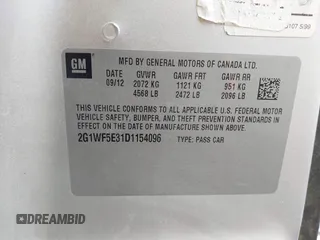 2013 Chevrolet Impala LS with VIN 2G1WF5E31D1154096, listed as a IAAI auction lot 41649749 with 204,860 mi miles and . Bid and sale history available at DreamBid. Image 9.