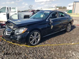 2017 Mercedes-Benz C with VIN 55SWF4JB1HU203183, listed as a Copart auction lot 49035635 with 126,770 mi miles and Salvage Title. Bid and sale history available at carsss.com. Image 1.