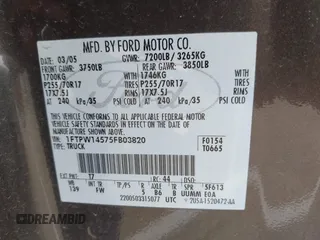 2005 Ford F-150 XLT с VIN 1FTPW14575FB03820, выставлен на аукционе IAAI как лот 42567662 с пробегом 210 425 миль миль и . История ставок и продаж доступна на DreamBid. Изображение 9.