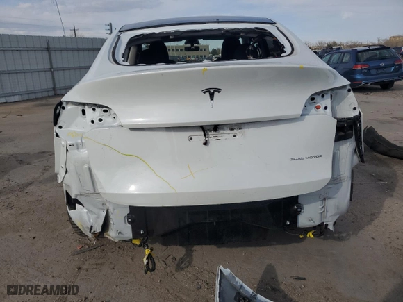2021 Tesla Model Y Long Range with VIN 5YJYGDEEXMF299515, listed as a Copart auction lot 51978555 with 30,459 mi miles and Salvage Title. Bid and sale history available at carsss.com. Image 6.