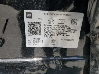 2024 Cadillac XT4 FWD Sport with VIN 1GYFZER41RF136970, listed as a Copart auction lot 53550865 with 13,143 mi miles and Non repairable. Bid and sale history available at DreamBid. Image 14.