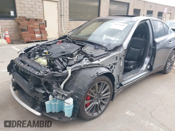 2019 Infiniti Q50 RED SPORT 400 with VIN JN1FV7AP4KM760849, listed as a IAAI auction lot 41774280 with 81,640 mi miles. Bid and sale history available at carsss.com. Image 6.