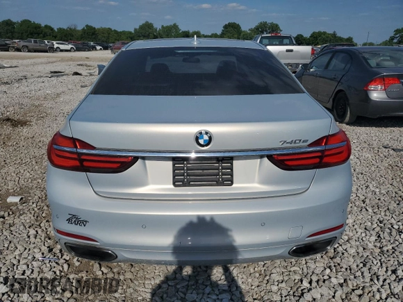 2017 BMW 7 Series 740e xDrive iPerformance with VIN WBA7J2C3XHG497958, listed as a Copart auction lot 58203604 with 75,256 mi miles and Salvage Title. Bid and sale history available at carsss.com. Image 6.