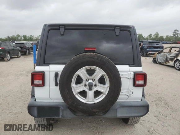 2020 Jeep Wrangler Unlimited Sport S with VIN 1C4HJXDG9LW311833, listed as a Copart auction lot 49344435 with 61,759 mi miles and Salvage title. Bid and sale history available at DreamBid. Image 6.