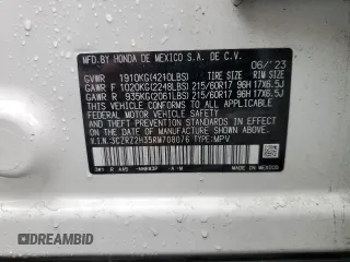 2024 Honda HR-V LX with VIN 3CZRZ2H35RM708076, listed as a Copart auction lot 57282545 with 8,279 mi miles and Salvage title. Bid and sale history available at DreamBid. Image 13.