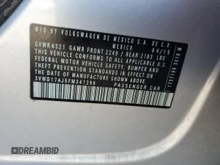 2015 Volkswagen Jetta Sport z VIN 3VWD17AJ5FM341296, wystawiony jako Copart lot #79957504 z przebiegiem 97 534 mil mil oraz Szkoda całkowita • Salvage title. Historia ofert i sprzedaży dostępna na DreamBid. Obrazek 14.
