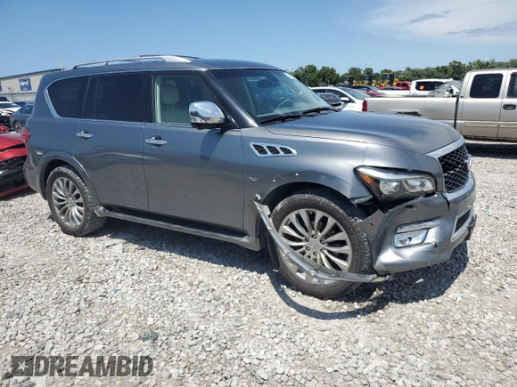 2015 Infiniti QX80 with VIN JN8AZ2NE5F9086764, listed as a Copart auction lot 65805134 with 154,333 mi miles and Salvage Title. Bid and sale history available at carsss.com. Image 4.