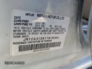 2001 Nissan Maxima GXE z VIN JN1CA31D61T818364, wystawiony jako Copart lot #67593624 z przebiegiem 158 601 mil mil oraz Szkoda całkowita • Salvage title. Historia ofert i sprzedaży dostępna na DreamBid. Obrazek 14.