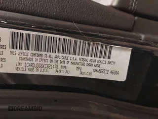2019 Dodge Durango GT Plus with VIN 1C4RDJDG6KC821470, listed as a IAAI auction lot 41513421 with Not Provided miles and . Bid and sale history available at DreamBid. Image 9.