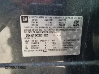 2018 GMC Terrain SLE with VIN 3GKALTEXXJL310605, listed as a Copart auction lot 50439785 with 113,642 mi miles and Salvage Title. Bid and sale history available at carsss.com. Image 13.