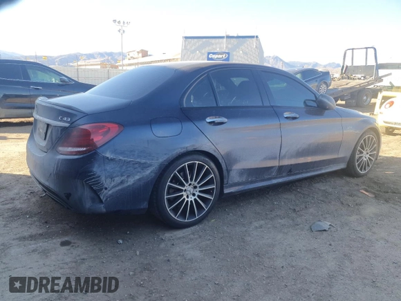 2017 Mercedes-Benz C 43 AMG with VIN 55SWF6EB9HU187322, listed as a Copart auction lot 44614605 with 92,898 mi miles and Salvage Title. Bid and sale history available at DreamBid. Image 3.