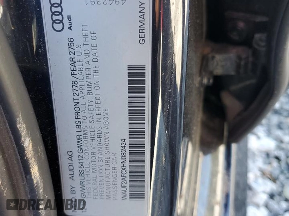2017 Audi A6 Premium Plus z VIN WAUF2AFCXHN082424, wystawiony jako Copart lot #52527935 z przebiegiem 146 416 mil mil oraz Szkody całkowita. Historia ofert i sprzedaży dostępna na DreamBid. Obrazek 15.