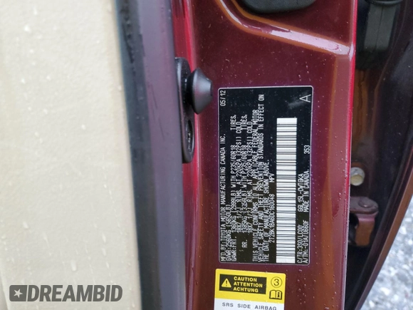 2013 Lexus RX 350 with VIN 2T2BK1BA6DC160048, listed as a Copart auction lot 63109155 with 208,173 mi miles and Salvage title. Bid and sale history available at DreamBid. Image 14.