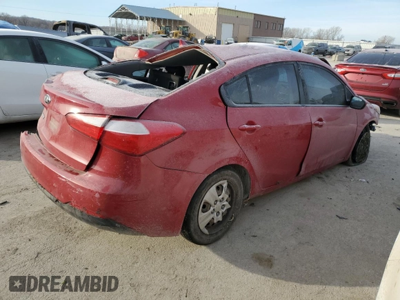 2016 Kia Forte LX with VIN KNAFK4A66G5583618, listed as a Copart auction lot 42384665 with Not Provided miles and Non Repairable. Bid and sale history available at carsss.com. Image 3.