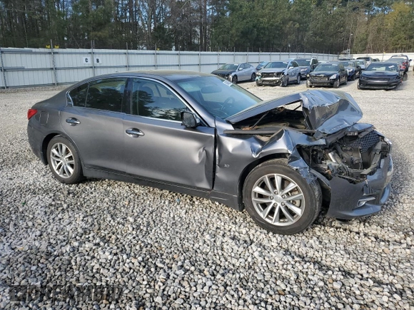 2015 Infiniti Q50 Premium with VIN JN1BV7AP3FM340598, listed as a Copart auction lot 50459855 with 104,938 mi miles and Salvage Title. Bid and sale history available at carsss.com. Image 4.