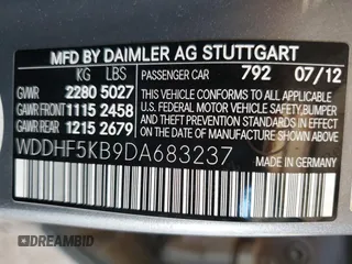2013 Mercedes-Benz E 350 Luxury z VIN WDDHF5KB9DA683237, wystawiony jako Copart lot #65472505 z przebiegiem 135 380 mil mil oraz Czysty tytuł • Clean title. Historia ofert i sprzedaży dostępna na DreamBid. Obrazek 12.