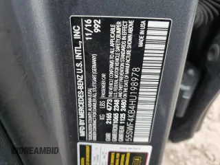 2017 Mercedes-Benz C 300 with VIN 55SWF4KB4HU198978, listed as a Copart auction lot 53070045 with Not Provided miles and Clean Title. Bid and sale history available at carsss.com. Image 12.
