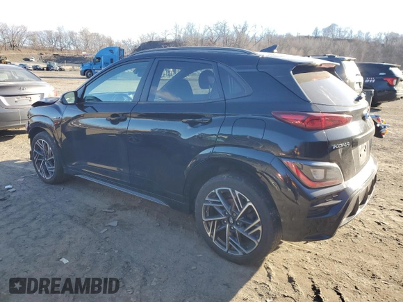 2022 Hyundai Kona N Line with VIN KM8K3CA33NU773941, listed as a Copart auction lot 86477754 with 51,259 mi miles and Salvage Title. Bid and sale history available at carsss.com. Image 2.