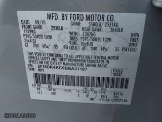 2011 Ford Edge Limited with VIN 2FMDK4KC9BBA31187, listed as a IAAI auction lot 41967206 with 140,178 mi miles. Bid and sale history available at carsss.com. Image 9.