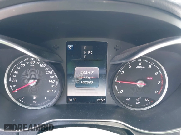 2016 Mercedes-Benz C 300 Luxury with VIN 55SWF4KB1GU136095, listed as a IAAI auction lot 42151655 with 102,583 mi miles and . Bid and sale history available at carsss.com. Image 7.