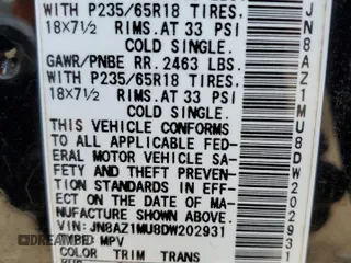 2013 Nissan Murano S with VIN JN8AZ1MU8DW202931, listed as a Copart auction lot 76040234 with 124,104 mi miles and Salvage Title. Bid and sale history available at carsss.com. Image 15.