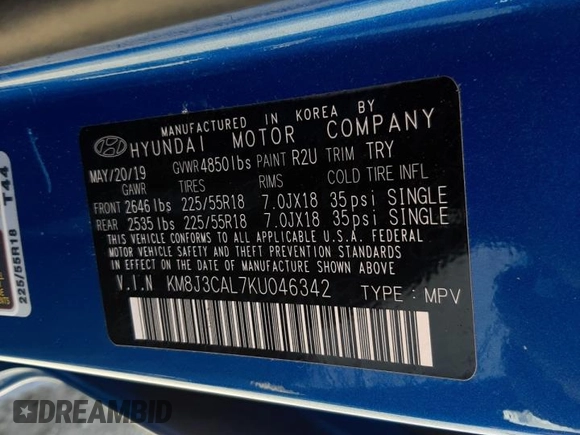 2019 Hyundai Tucson Ultimate z VIN KM8J3CAL7KU046342, wystawiony jako Copart lot #48224143 z przebiegiem 20 500 mil mil oraz . Historia ofert i sprzedaży dostępna na DreamBid. Obrazek 13.